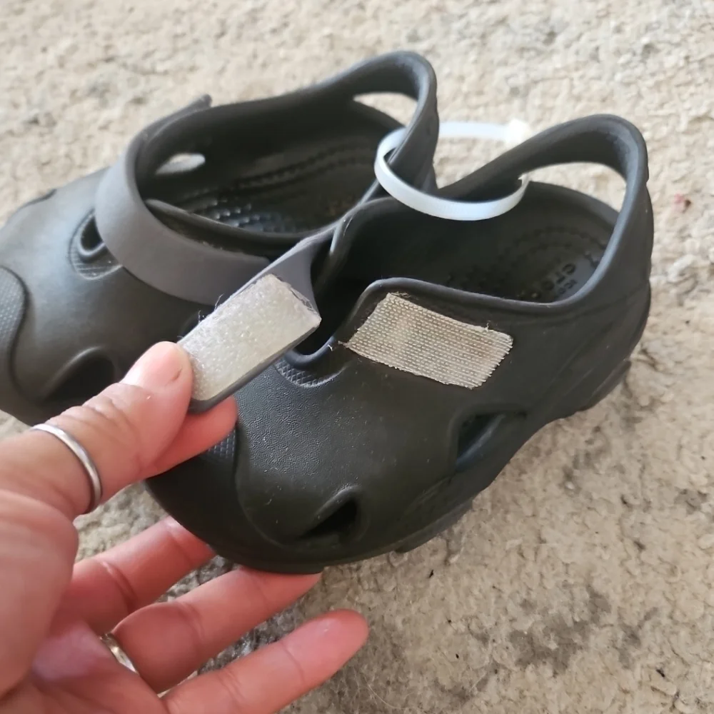 Crocs Black Classic All-Terrain Toddler Boys’ Clogs C7 Durable Slip-On Clog C7